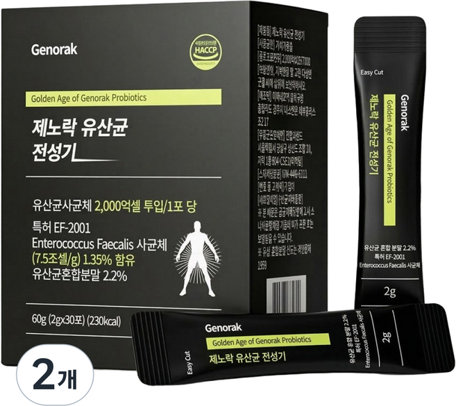 [약국전용] 제노락 전성기 최다함량 전립선 유산균 30포 60g, 2개, 30회분
