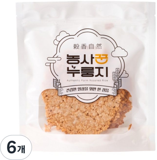 농사꾼 현미 누룽지 스낵 국내산 건강 간식, 6개, 100g