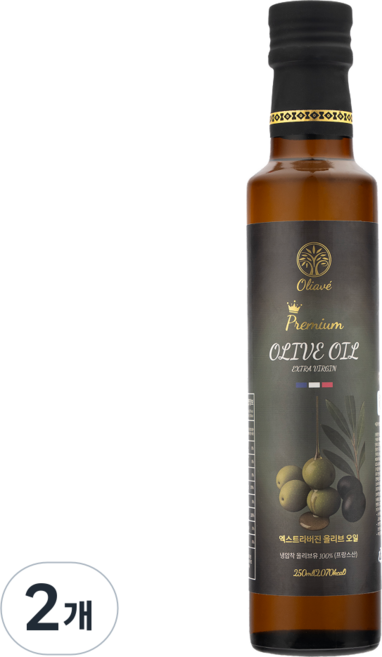 올리아베 엑스트라버진 산도0.2 프랑스 아르베키나 냉압착 올리브오일, 2개, 250ml