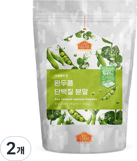 건강한우리집비옴 독일에서 온 완두콩 단백질 분말, 300g, 2개