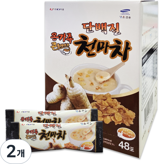 KY식품 온가족 단백질 콘플레이크 천마차 스틱형, 20g, 2개, 48개입