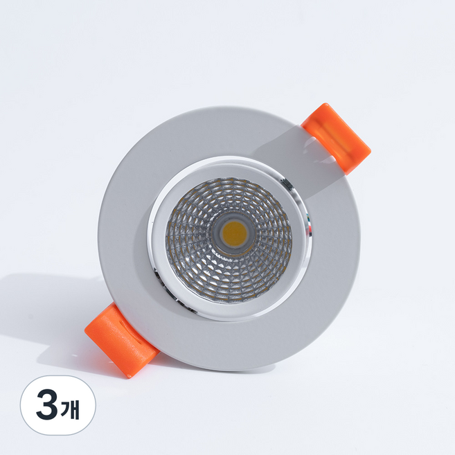 [내일도착보장] 동성 더쎈 에코초이스 COB 3인치 다운라이트 8W LED 매입등 매립등, 주광색, 3개