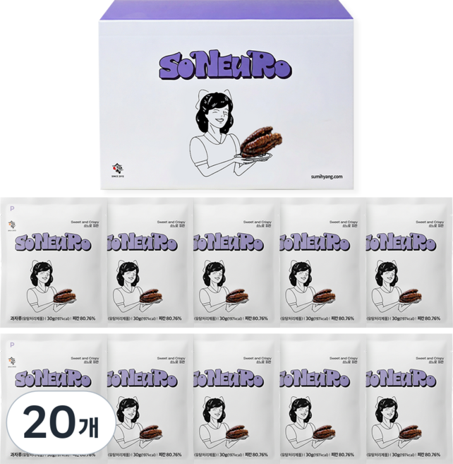 수미향 소느로 바삭달콤 명품견과 피칸정과 답례품, 20개, 30g