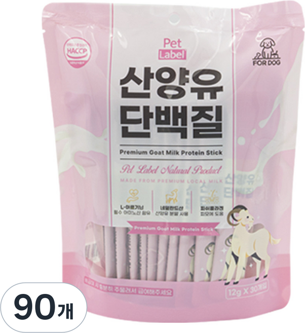펫라벨 산양유단백질 짜먹는 강아지간식 90개입 (12g x 90ea) 강아지영양간식 단백질보충, 우유, 12g, 90개