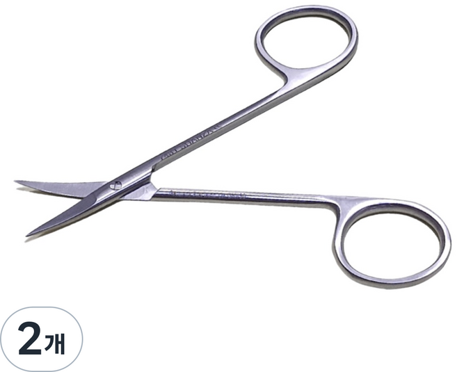 아이리스시저 안과 가위 고급형 11.5cm 곡선형 의료용 곡가위, 2개, 의료용 안과가위 곡선형