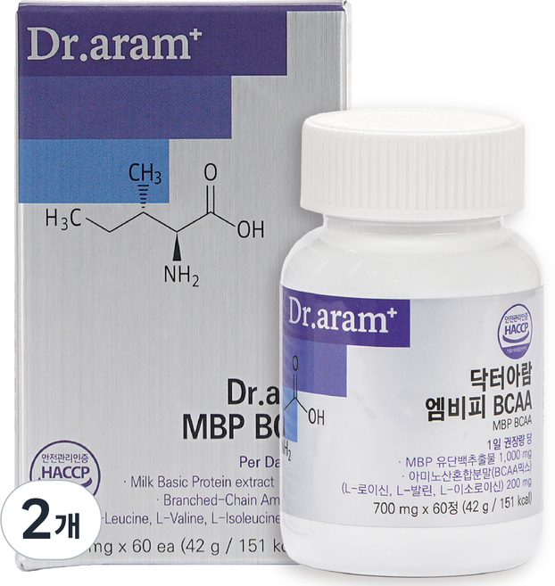 닥터아람 MBP BCAA, 2개, 60정