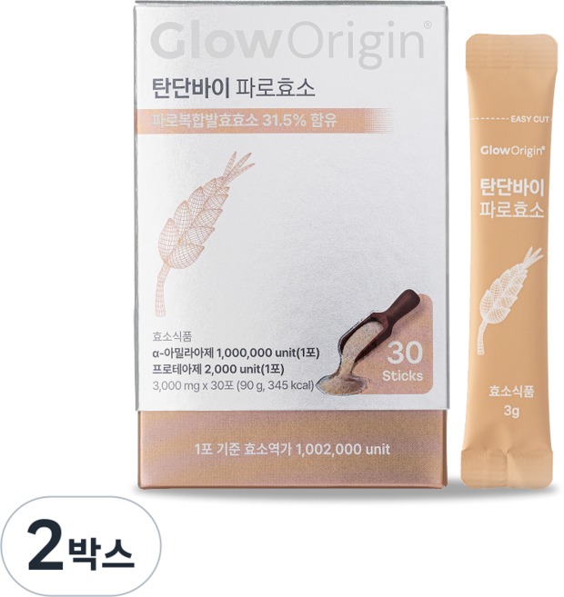 글로오리진 탄단바이 이탈리아 파로효소 100만 역가수치 고구마맛 소화효소, 2박스, 30회분