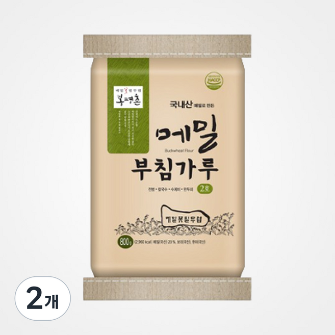봉평촌 메밀부침가루 2호, 2개, 800g