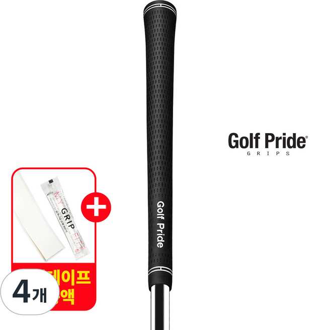 골프프라이드 투어벨벳 VMM-60R 골프그립 교체용품 증정, 4개, 블랙