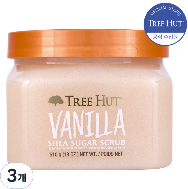 트리헛 시어 슈가 바디스크럽, 510g, 3개