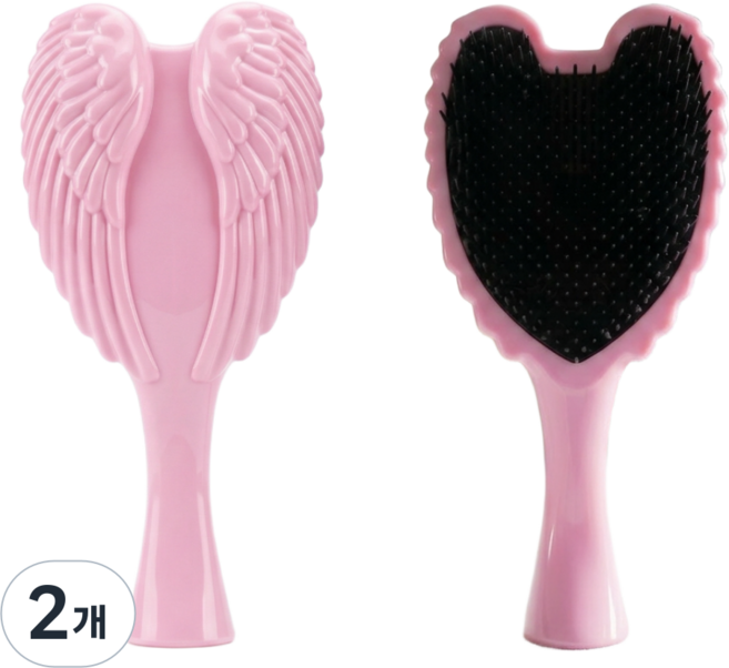 엔젤타입 헤어브러쉬 소프트터치 빗살 머리빗, 2개, 핑크/블랙모
