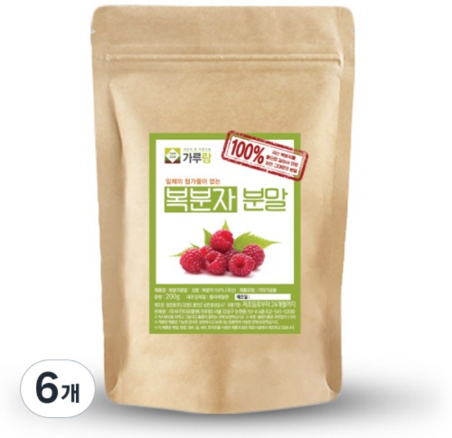가루랑 100% 국산 복분자분말 선식, 6개, 200g