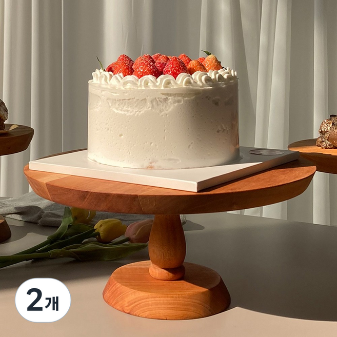 [파격사은품] 우드 케이크 스탠드 25cm, 마호가니, 2개