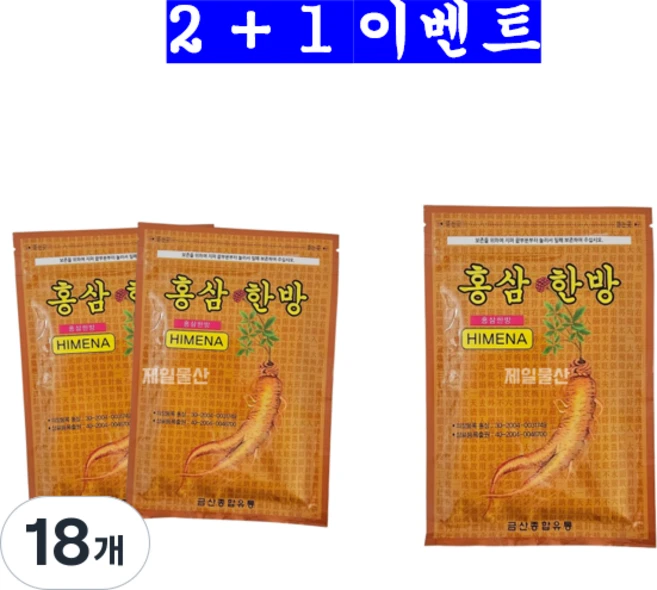 도매인싸 붙이는 홍삼, 18개 - 쿠팡
