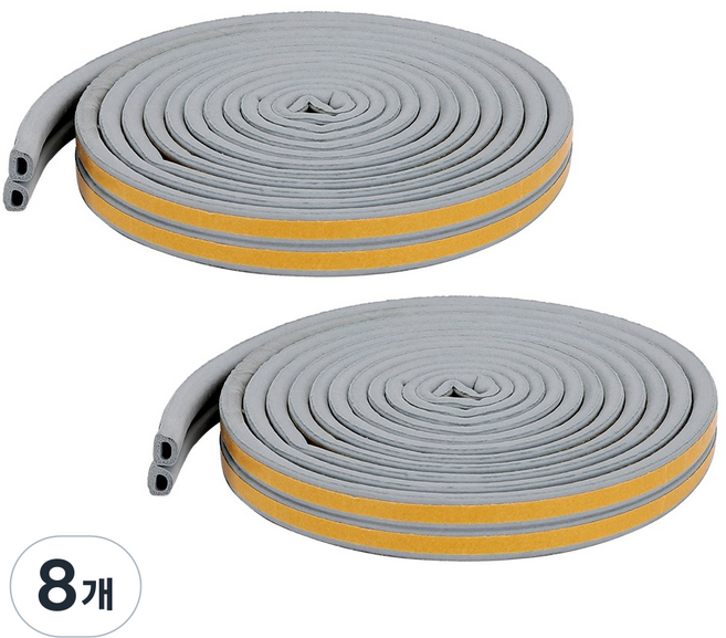 레디보드 고무패킹 문풍지 D형, 8개, 그레이