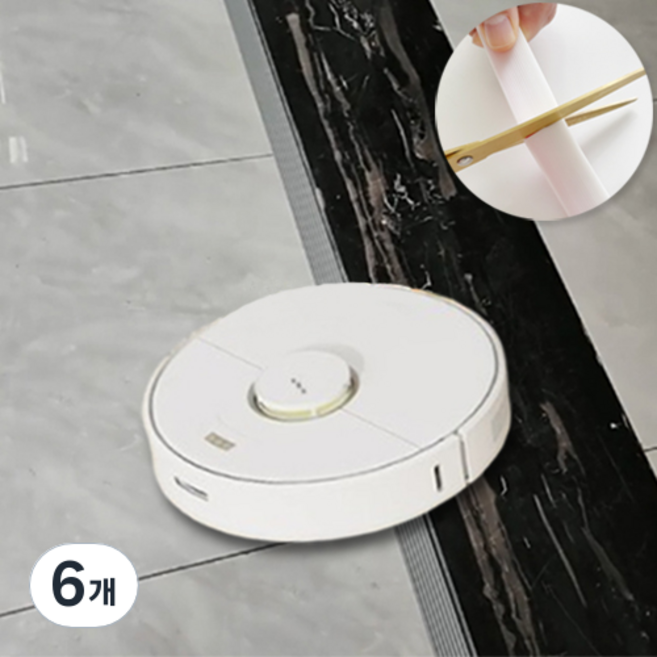 일상팡팡 문지방계단 로봇청소기 문턱경사대, 화이트, 6개