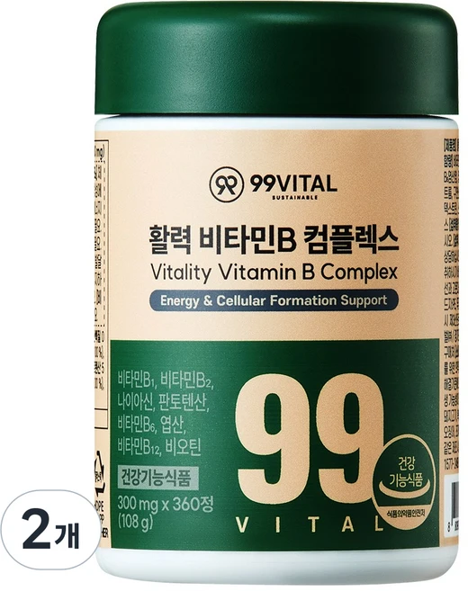 99바이탈 활력 비타민B 컴플렉스, 2개, 360정 - 쿠팡