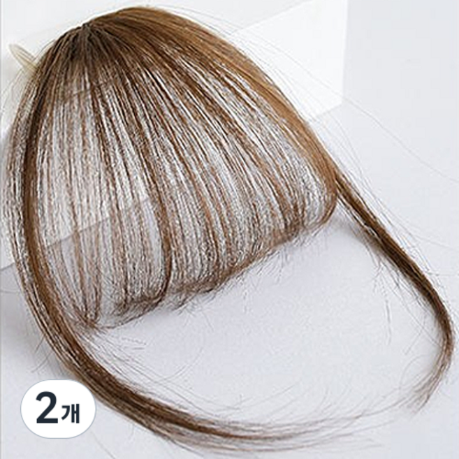 디엔오 앞머리가발 탈부착 부분 피스 가발, 2개, 라이트 브라운