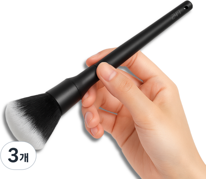 247브러쉬 다용도 디테일링 먼지흡착 미니 더스트브러쉬, 3개, 롱바디블랙