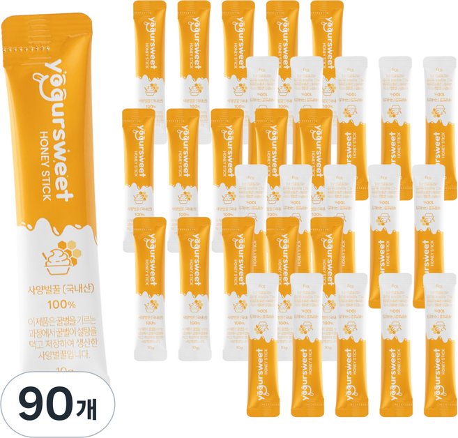 요거달콤 사양벌꿀 국내산 꿀스틱 알뜰형, 90개, 10g