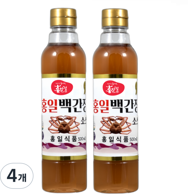 홍일 백간장 소스, 4개, 500ml