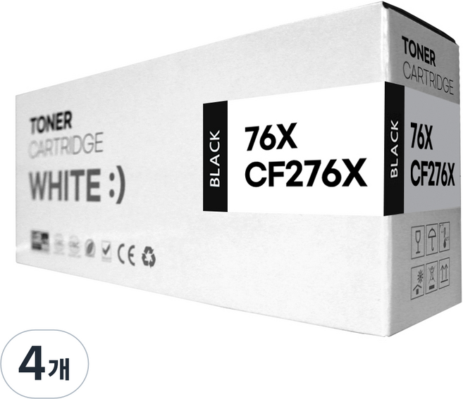 76X CF276X 호환토너 (칩장착), 검정, 4개