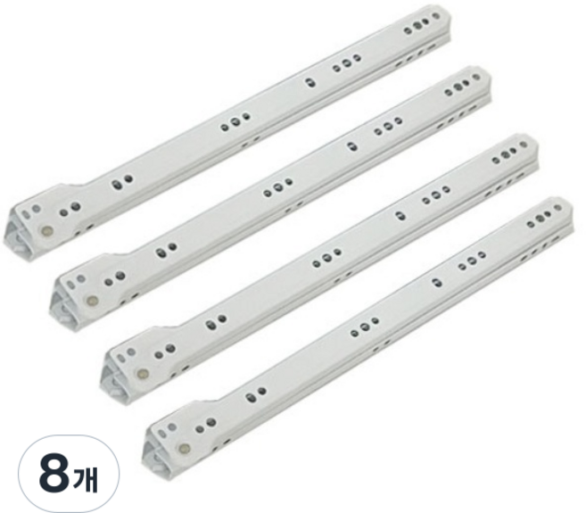 철레일 백색레일 서랍레일, 철레일350mm, 8개
