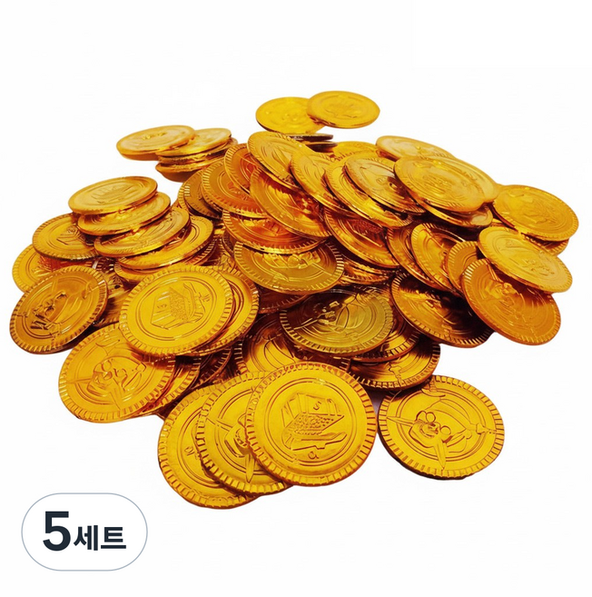JL매직 돈 나오는 마술코인 금화 소품 파티 대량 가짜황금동전(100개입), 5세트