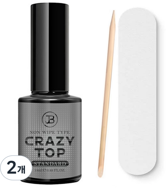 그라시아 진비 크레이지 탑젤 스탠다드+우드스틱화일세트, 2개, 14ml, 투명