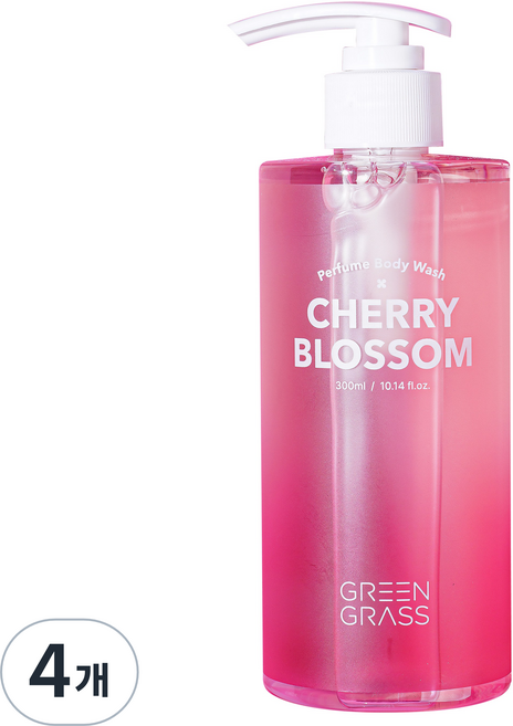 그린그라스 퍼퓸 바디워시 체리블라썸, 4개, 300ml