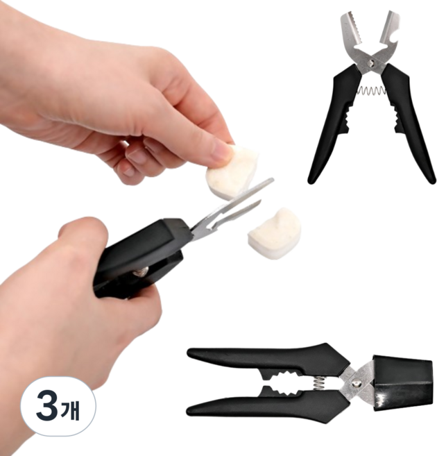 때깔좋은집 식세기세제커터 고체세제 커팅 소분 밤 껍질 까기 칼 다용도 블랙, 3개