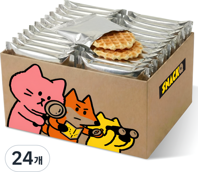 스낵큐 노브랜드 과자, 24개, 솔티버터와플