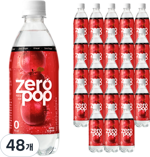 잇더핏 제로팝 사과맛 애사비소다 제로 탄산음료, 48개, 500ml