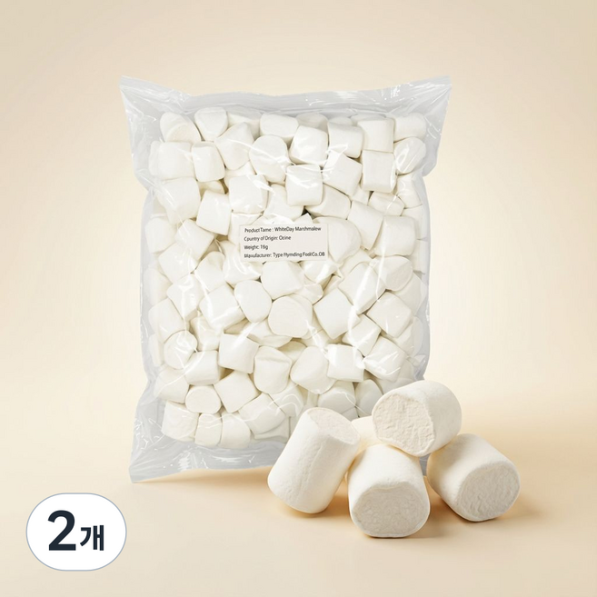 화이트 빅 마시멜로우, 2개, 1kg