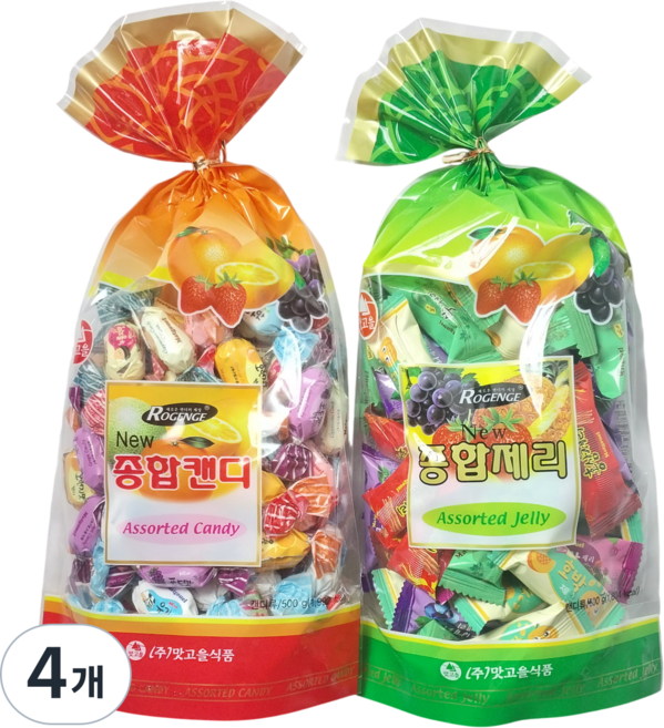 맛고을 종합캔디 + 맛고을 종합제리, 4개, 500g