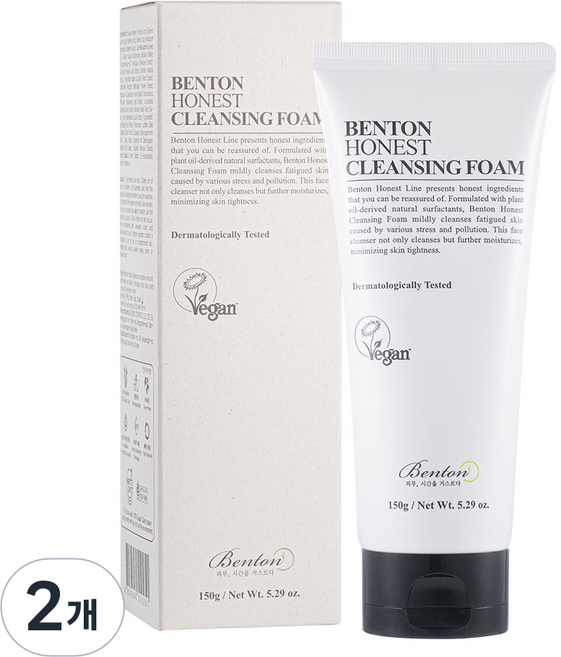 벤튼 어니스트 클렌징폼, 2개, 150g