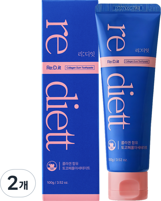 리디에뜨 리디잇 치약 치주염 입냄새제거 잇몸질환 예방, 100g, 2개