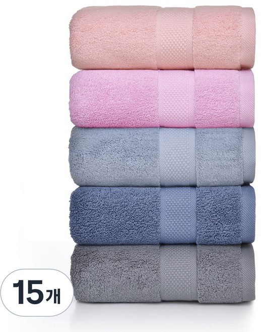 록신 호텔 피크닉 수건 200g 40수 코마사 5종세트, 다색B, 15개