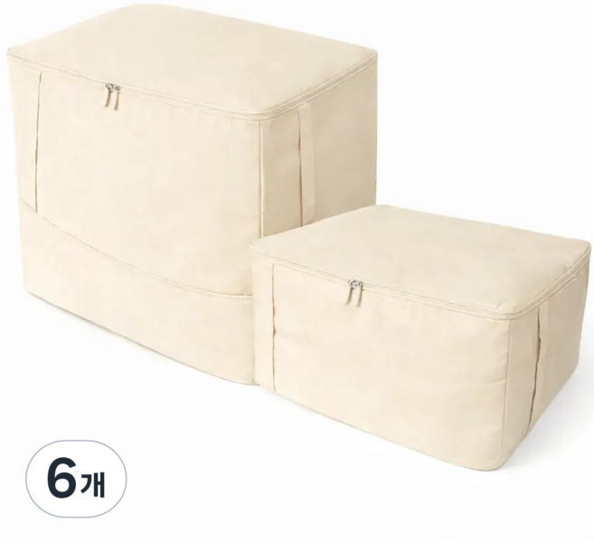 브랜디엘 이불 압축 파우치 압축팩 정리함, 라이트베이지, 6개