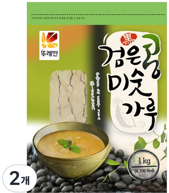 뚜레반 검은콩 미숫가루, 1kg, 2개
