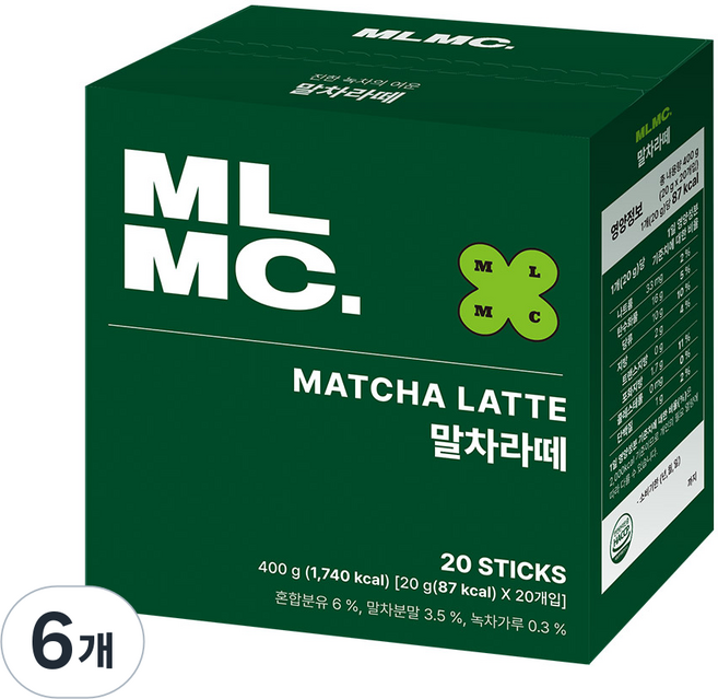 MLMC 말차라떼 스틱, 20g, 20개입, 6개