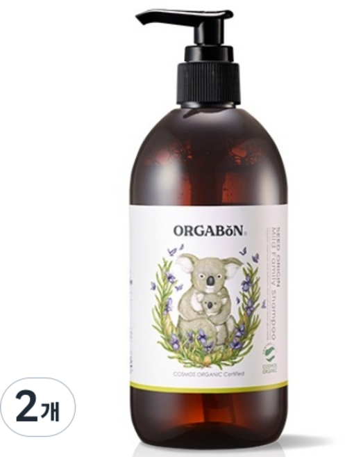 오가본 씨앗품은 유기농 순한 패밀리 샴푸, 380ml, 2개