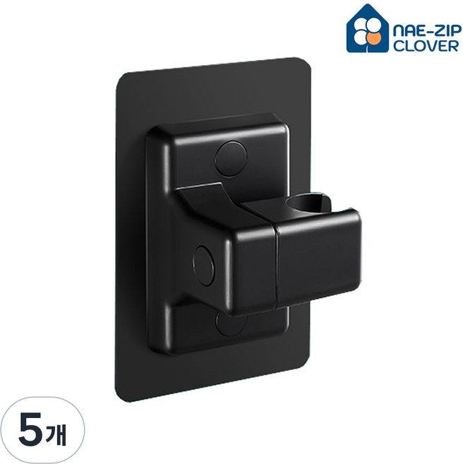 초강력 접착식 샤워기 거치대 고급형, 5개, 고급형 블랙