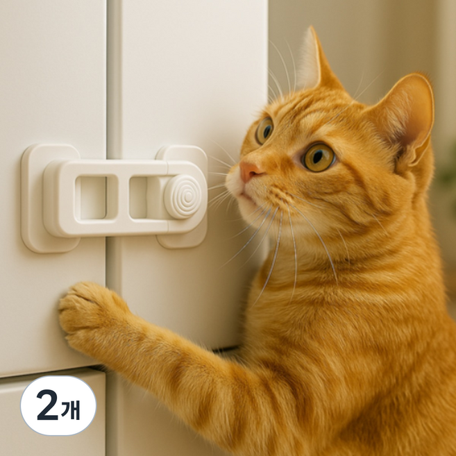 홈에이드 열리지않는 서랍잠금장치 화이트, 2개