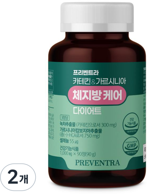 프리벤트라 카테킨&가르시니아 체지방케어 다이어트 / 무첨가물 무부형제, 2개, 90정