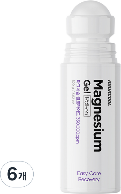 아쿠아쿨 마그네슘 겔 롤온 / 350000ppm 쿨+핫 손에묻지않는 간편케어, 6개, 1개입