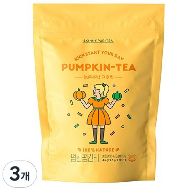 스키니퓨리티 펌킨펌킨티 늙은호박차 삼각티백, 1.5g, 30개입, 3개