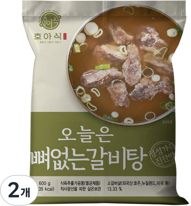 문천식의 가마솥 뼈없는 갈비탕(간편 상온보관), 2개, 600g