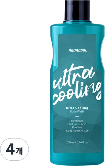 아쿠아쿨 블루 샤워젤, 200ml, 4개