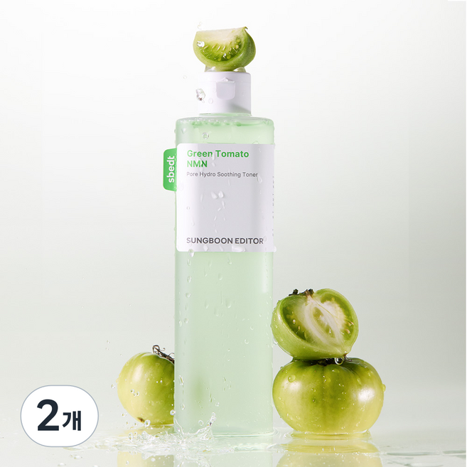 성분에디터 그린토마토 모공수축 수분 진정 NMN 히알루론산 토너, 2개, 350ml